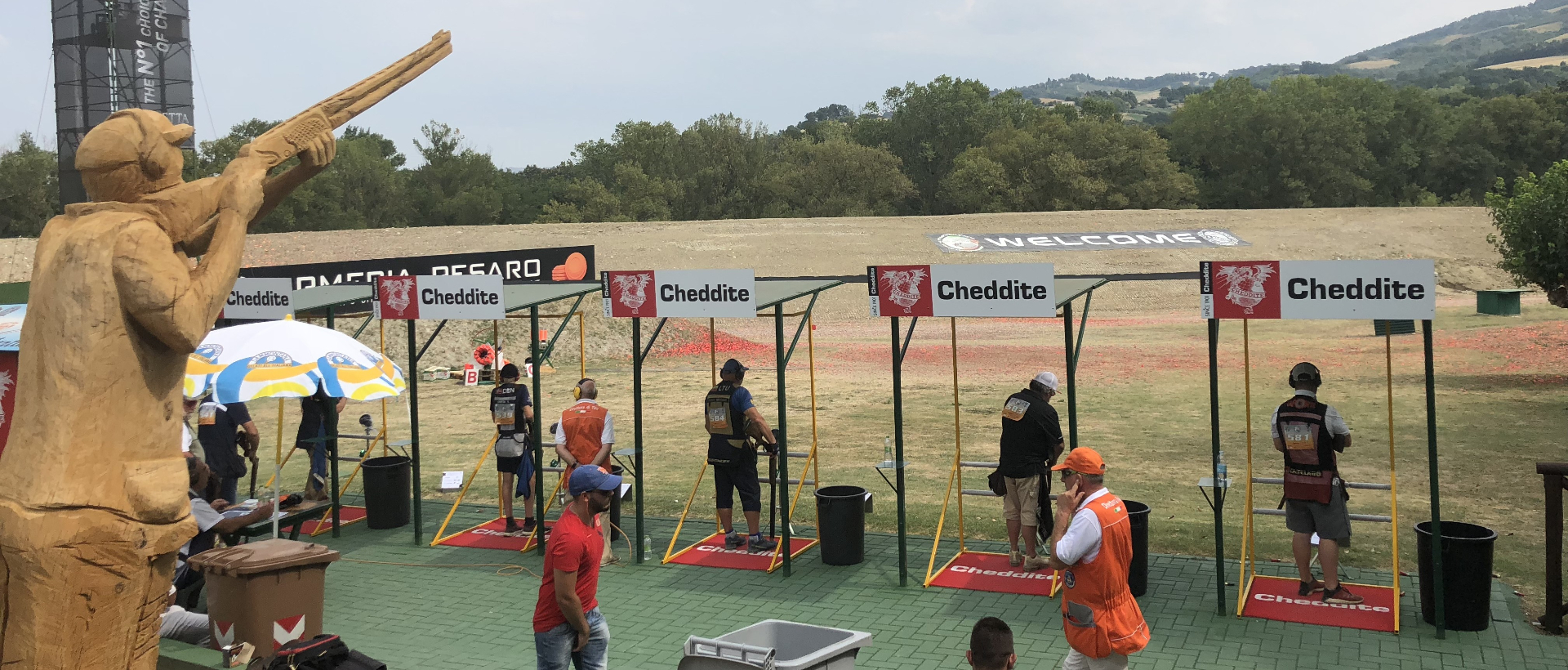 Compak Sporting shooters on the stands at a South African range
