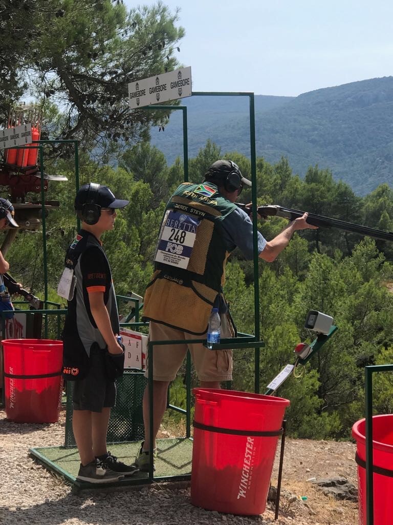 Compak Sporting shooters on the stands at a South African range