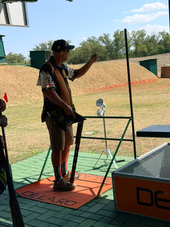 South African competitor focused on a target presentation