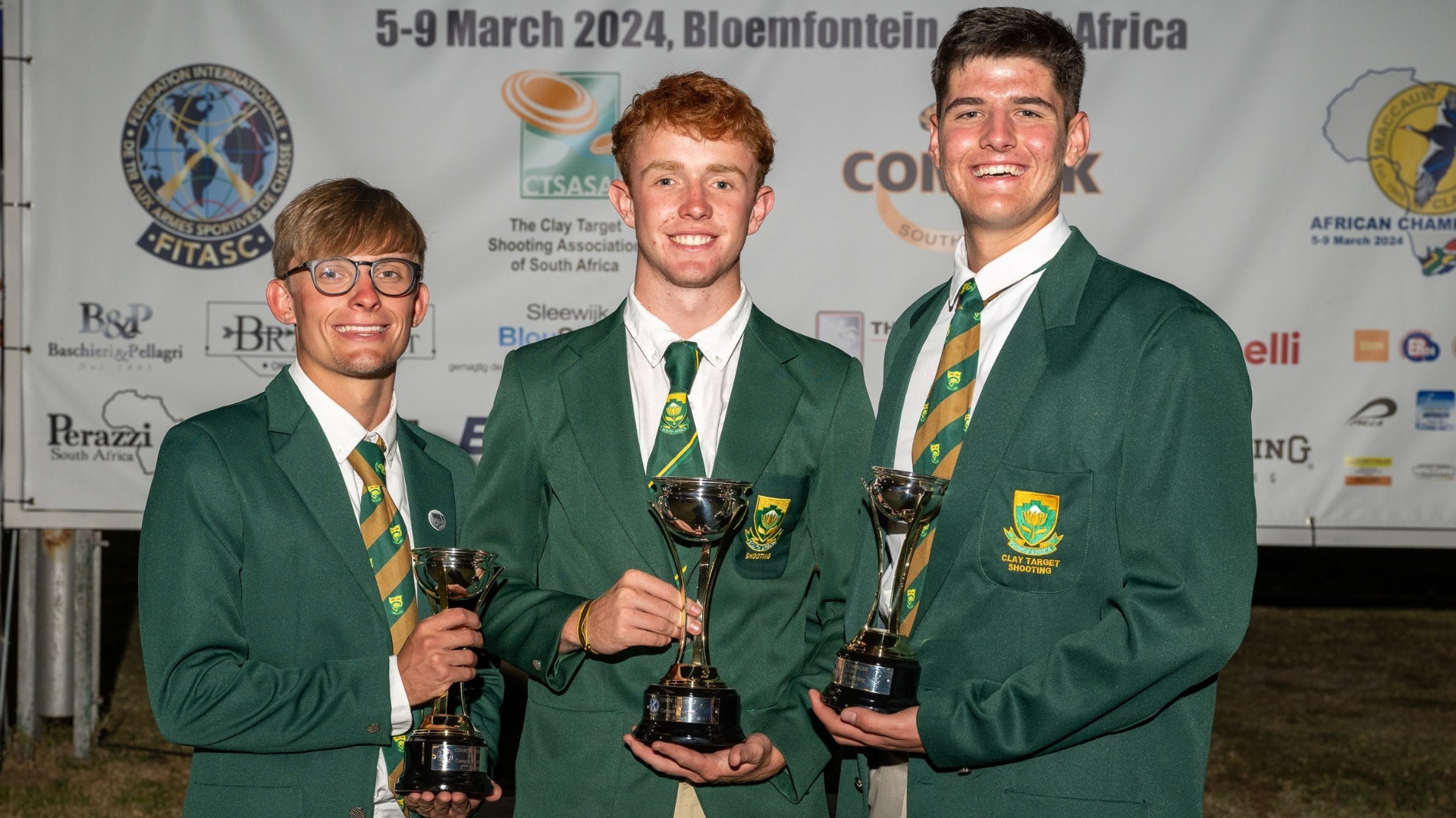 Young South African Compak Sporting shooters on the podium