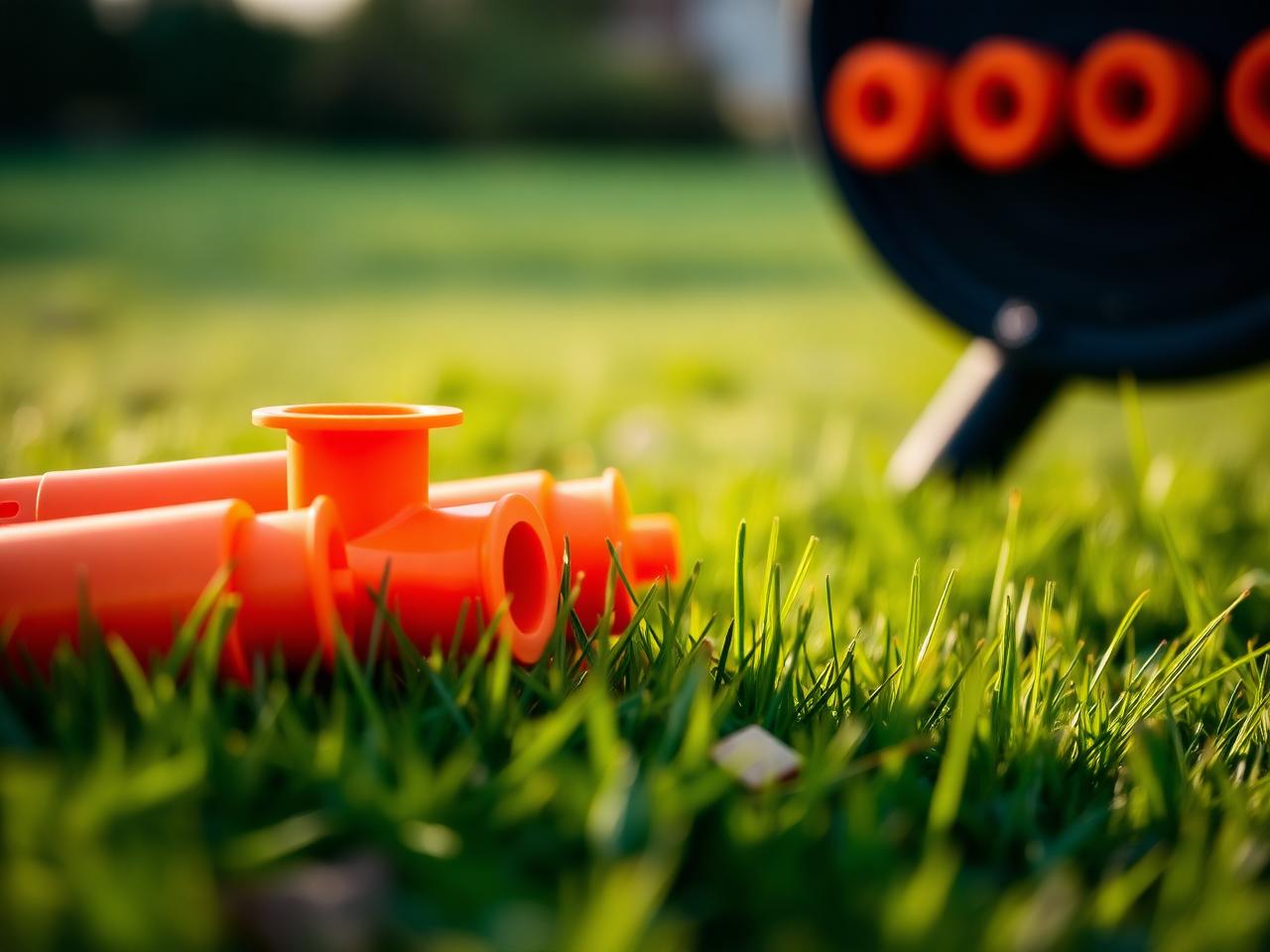 Stack of orange clay targets